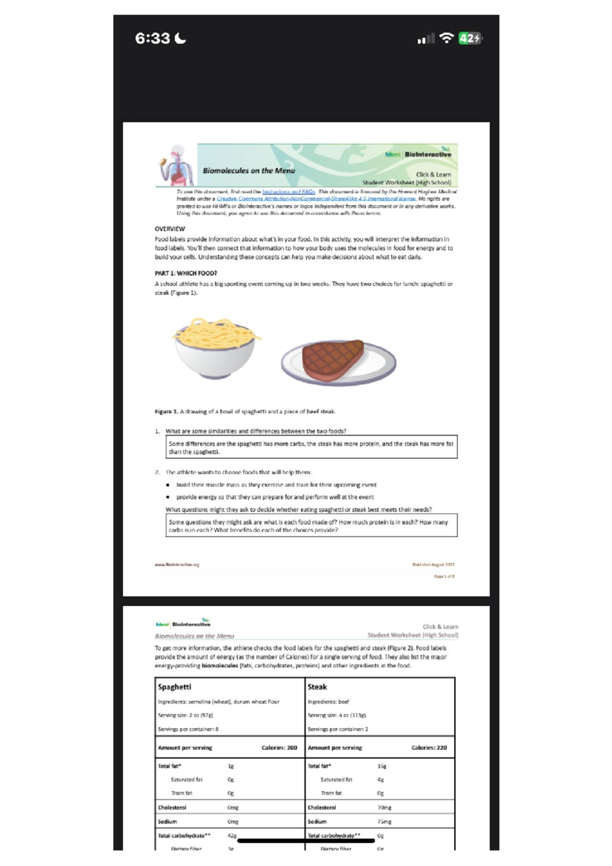 IMG 3657 - n/a - 6:33 424 hhmi BioInteractive Biomolecules on the Menu ...