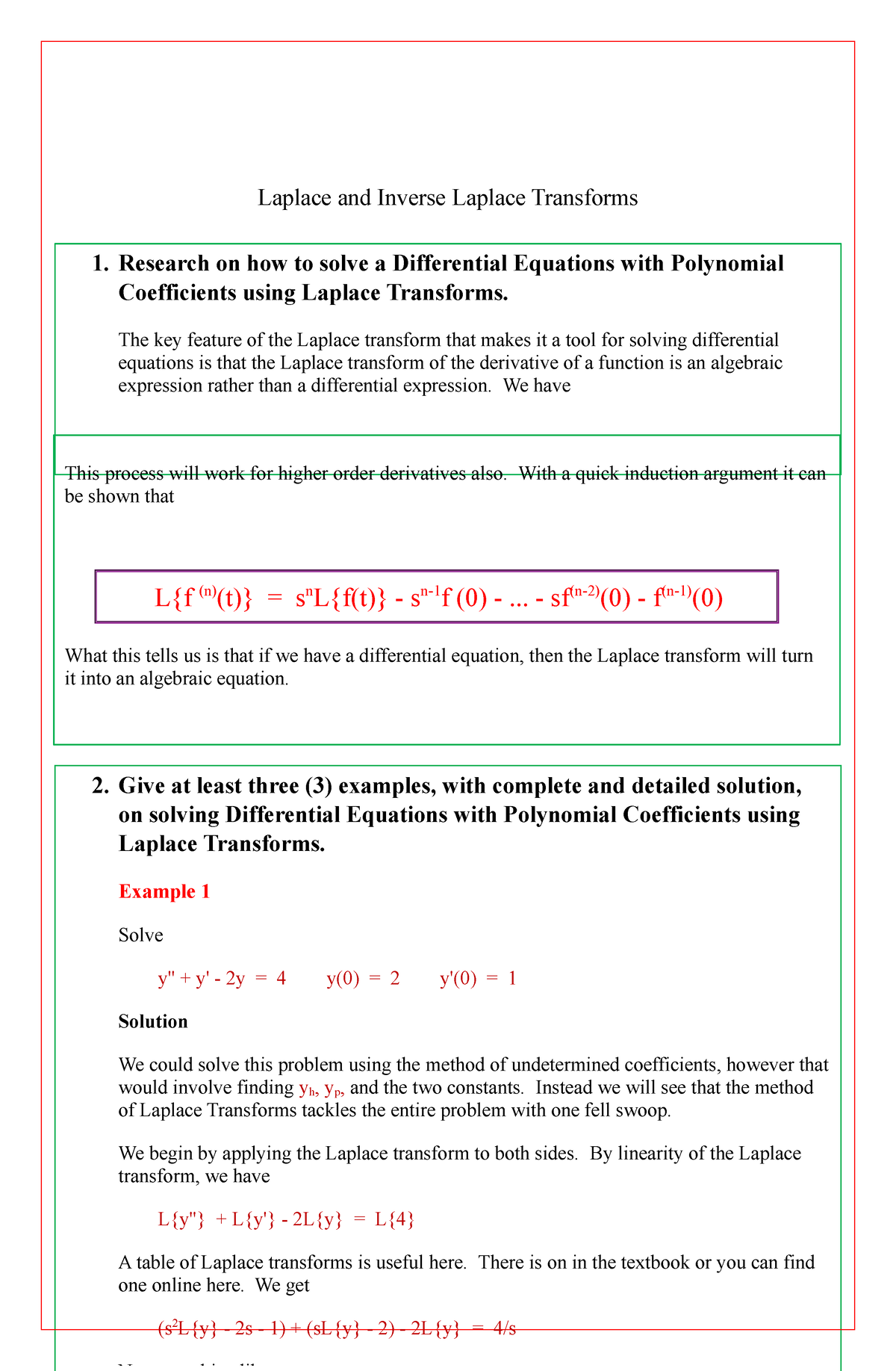 Laplace And Inverse Laplace Transform - Laplace And Inverse Laplace ...