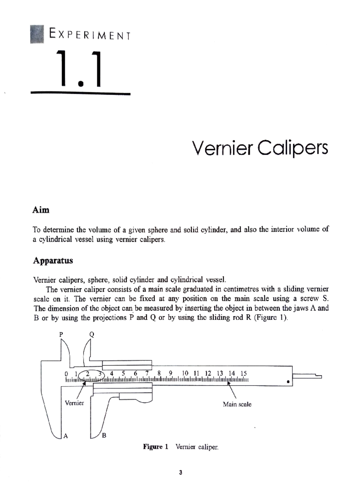 class 11 physics experiment 1 vernier calipers pdf