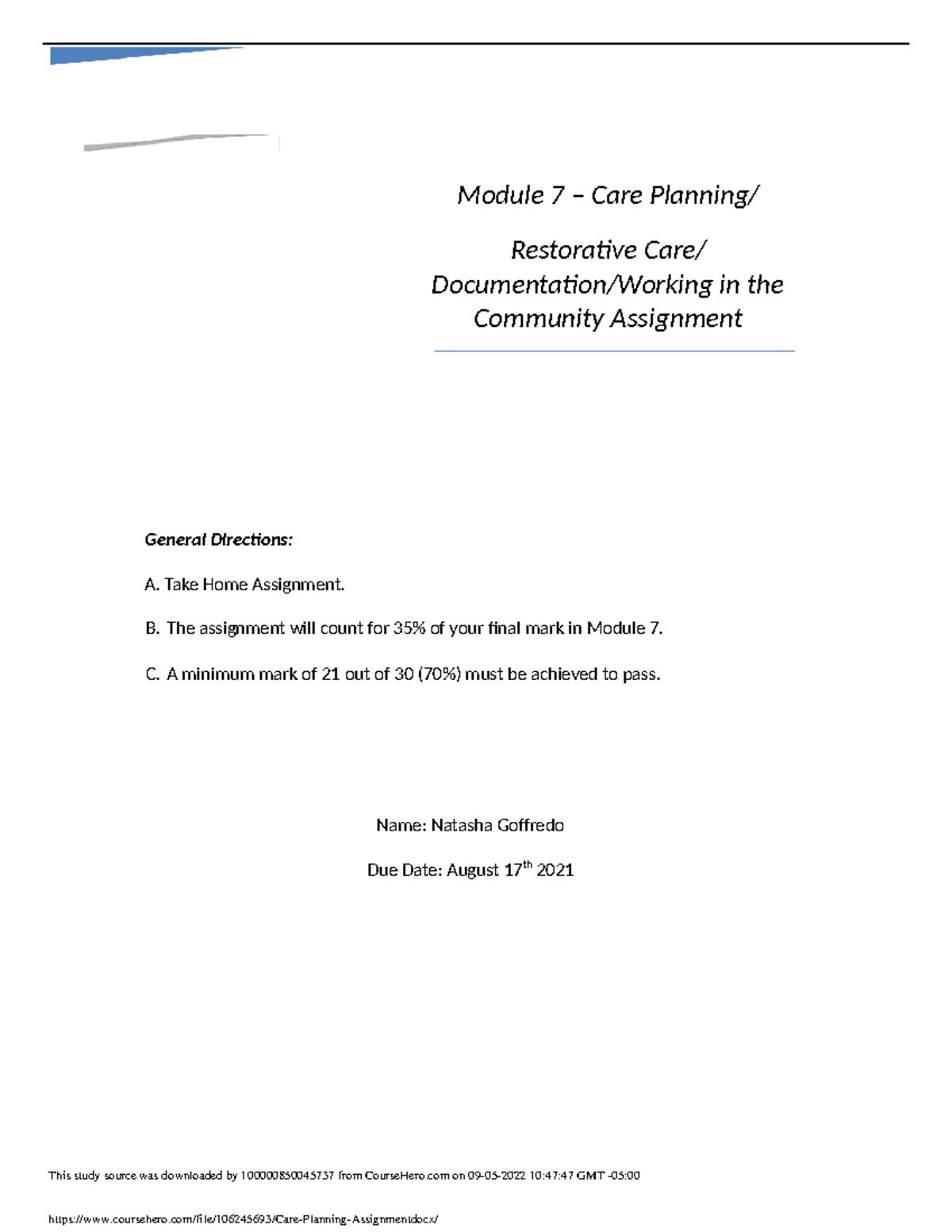 psw module 6 assignment part 2 meal preparation