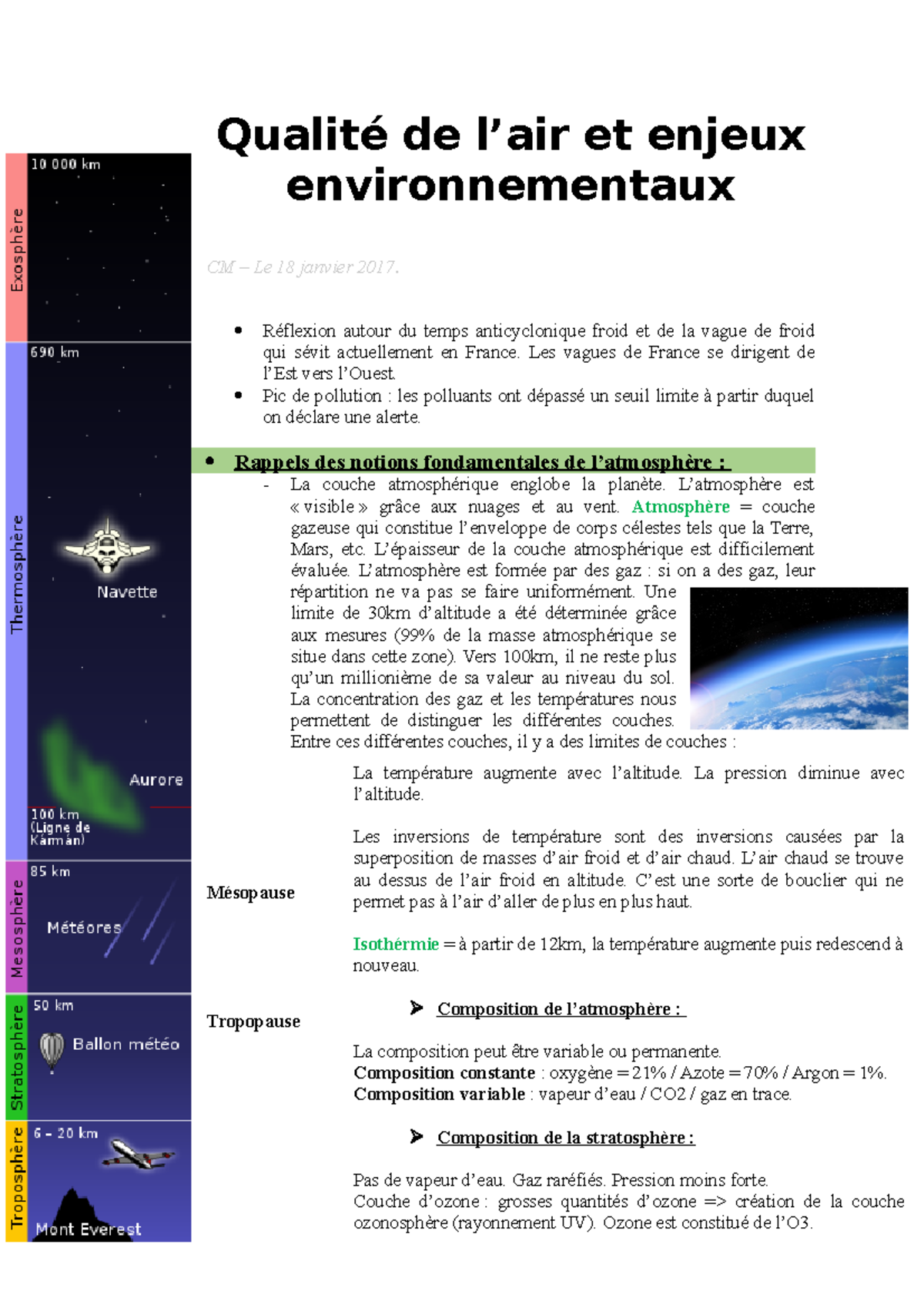 CM Pollution et santé - Qualité de l’air et enjeux environnementaux CM ...