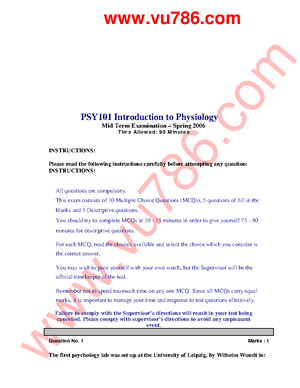 PSY101 Final Term Past Papers Mega File - PSY 101 Final Term Page 1 Of ...