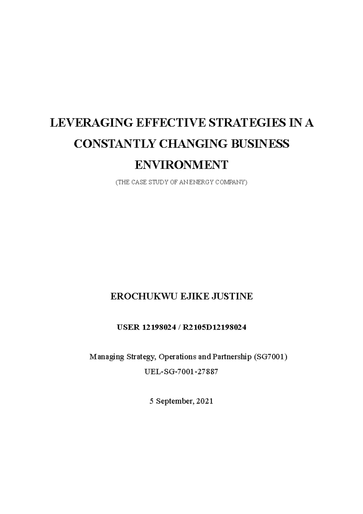 LEVERAGING EFFECTIVE STRATEGIES IN A CONSTANTLY CHANGING BUSINESS ...