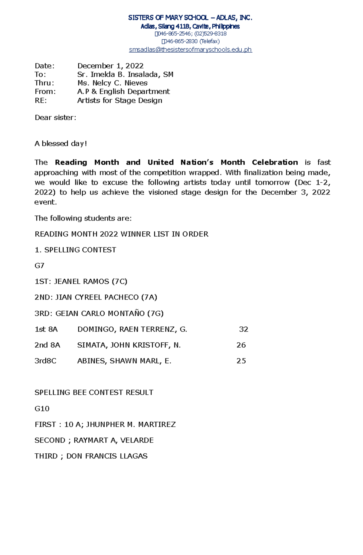 Letter Request Bench Yell Adlas, 🐀 0468652546; (02)5298318Silang 4118 , Cavite, Philippines