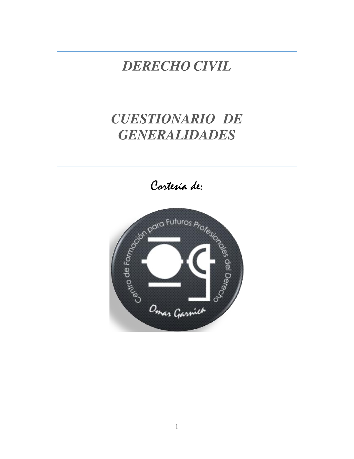 Cuestionario - Derecho Civil - DERECHO CIVIL CUESTIONARIO DE ...