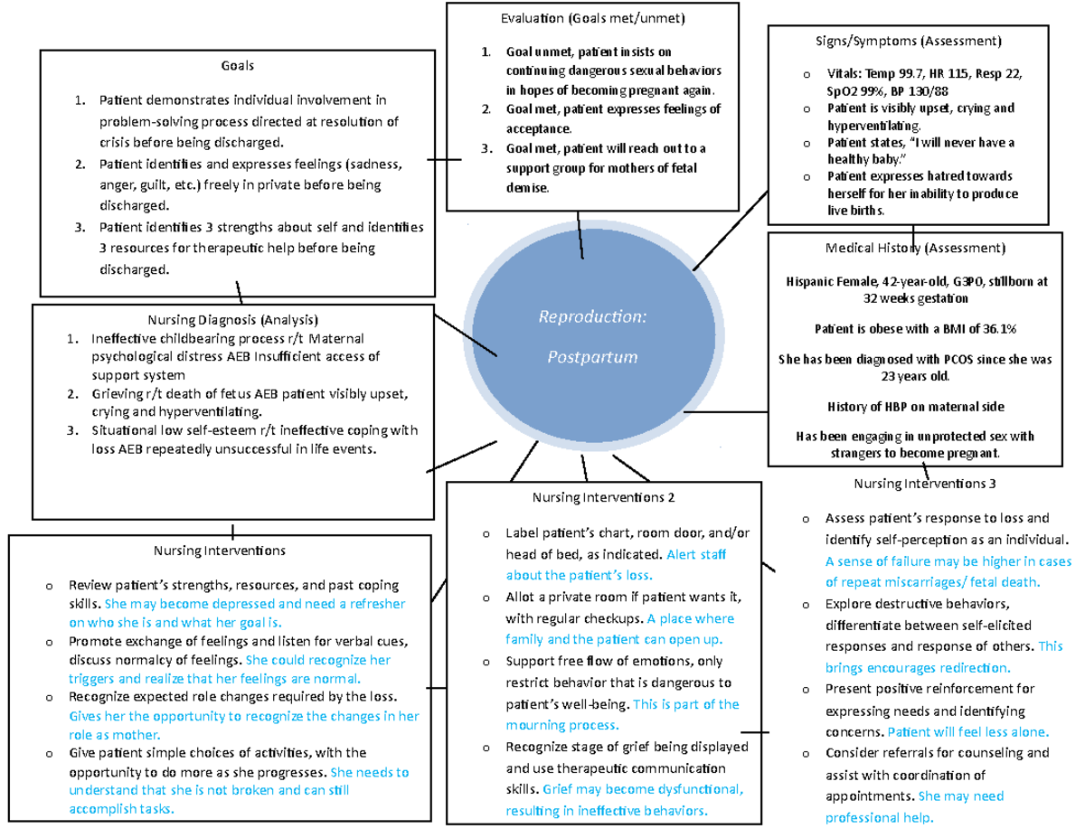 Postpartum Care Plan - Evaluation (Goals met/unmet) Goal unmet, patient ...