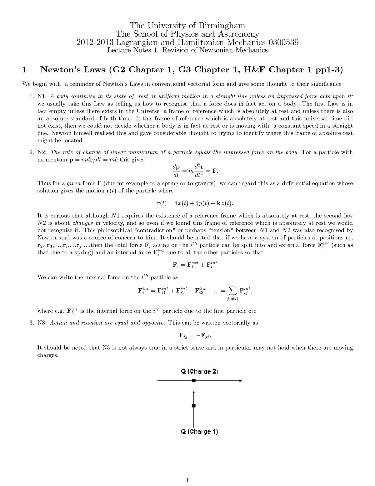 01 Revision Of Newtonian Mechanics Studocu