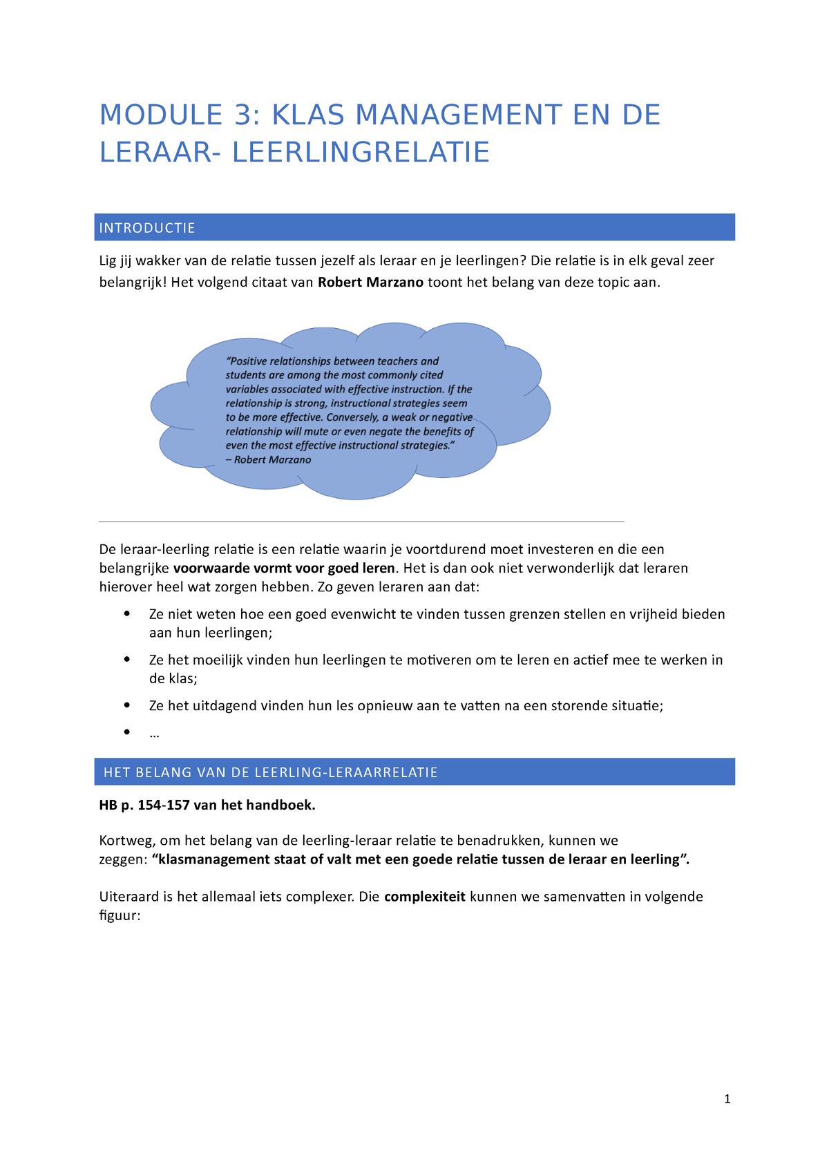 Leerpad Module 3 - MODULE 3: KLAS MANAGEMENT EN DE LERAAR ...