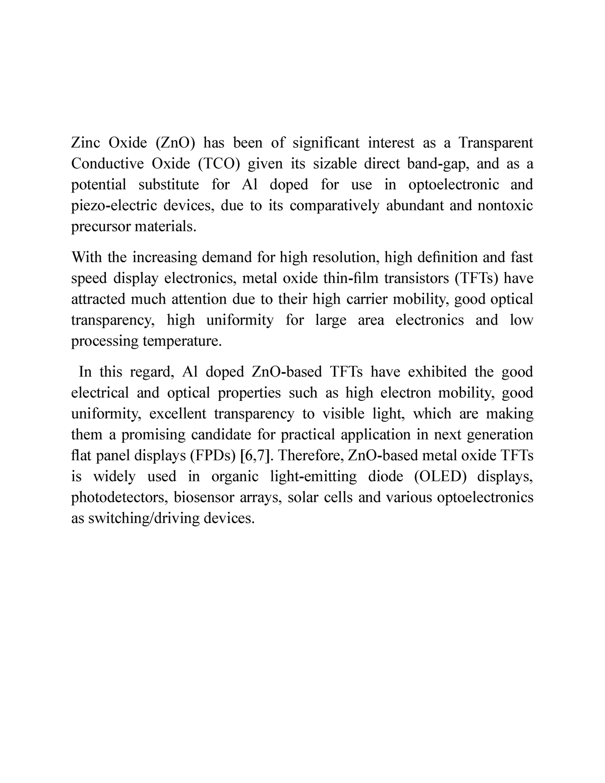 thesis on zinc oxide