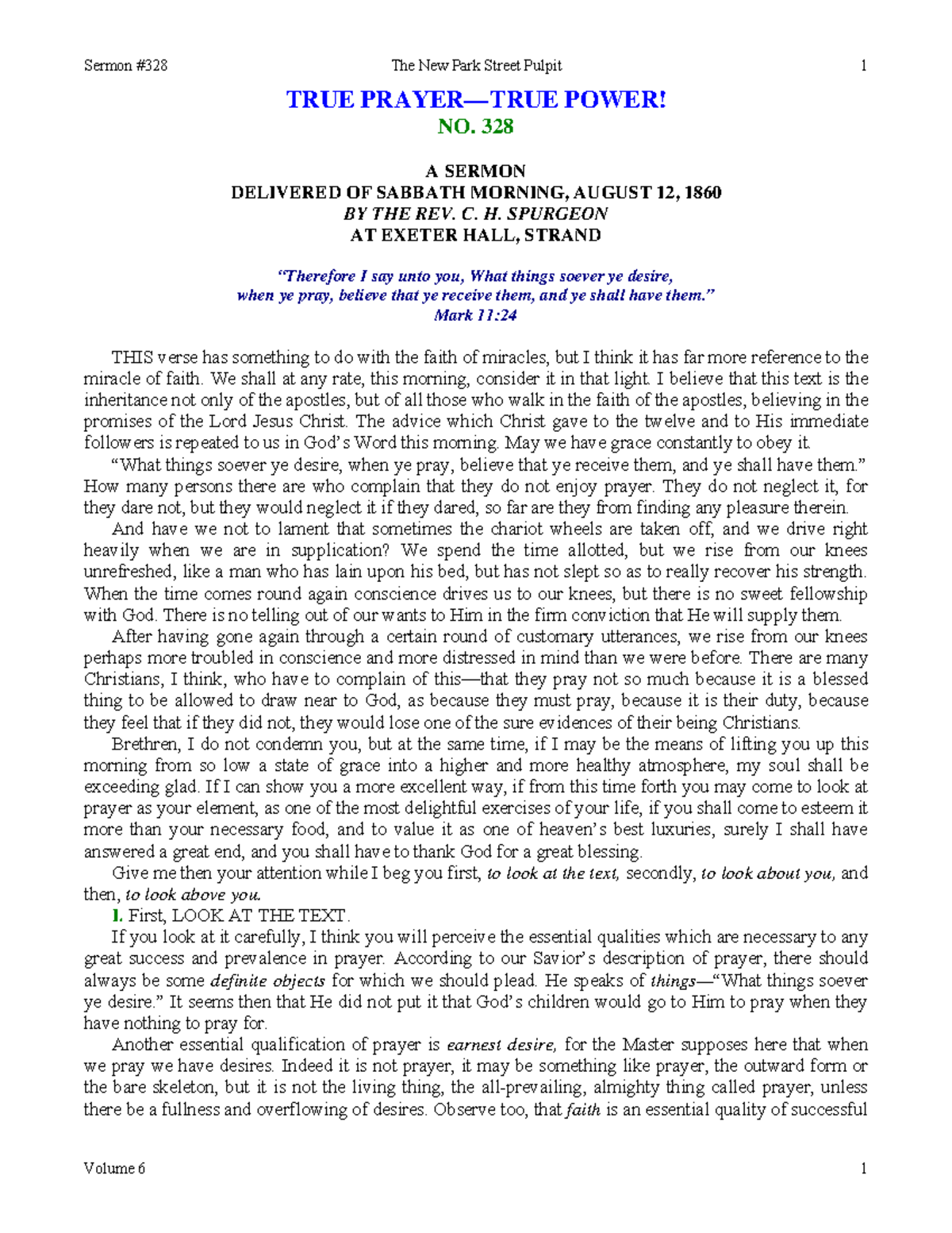 Chs328 - Theology 101 - Sermon #328 The New Park Street Pulpit 1 TRUE ...