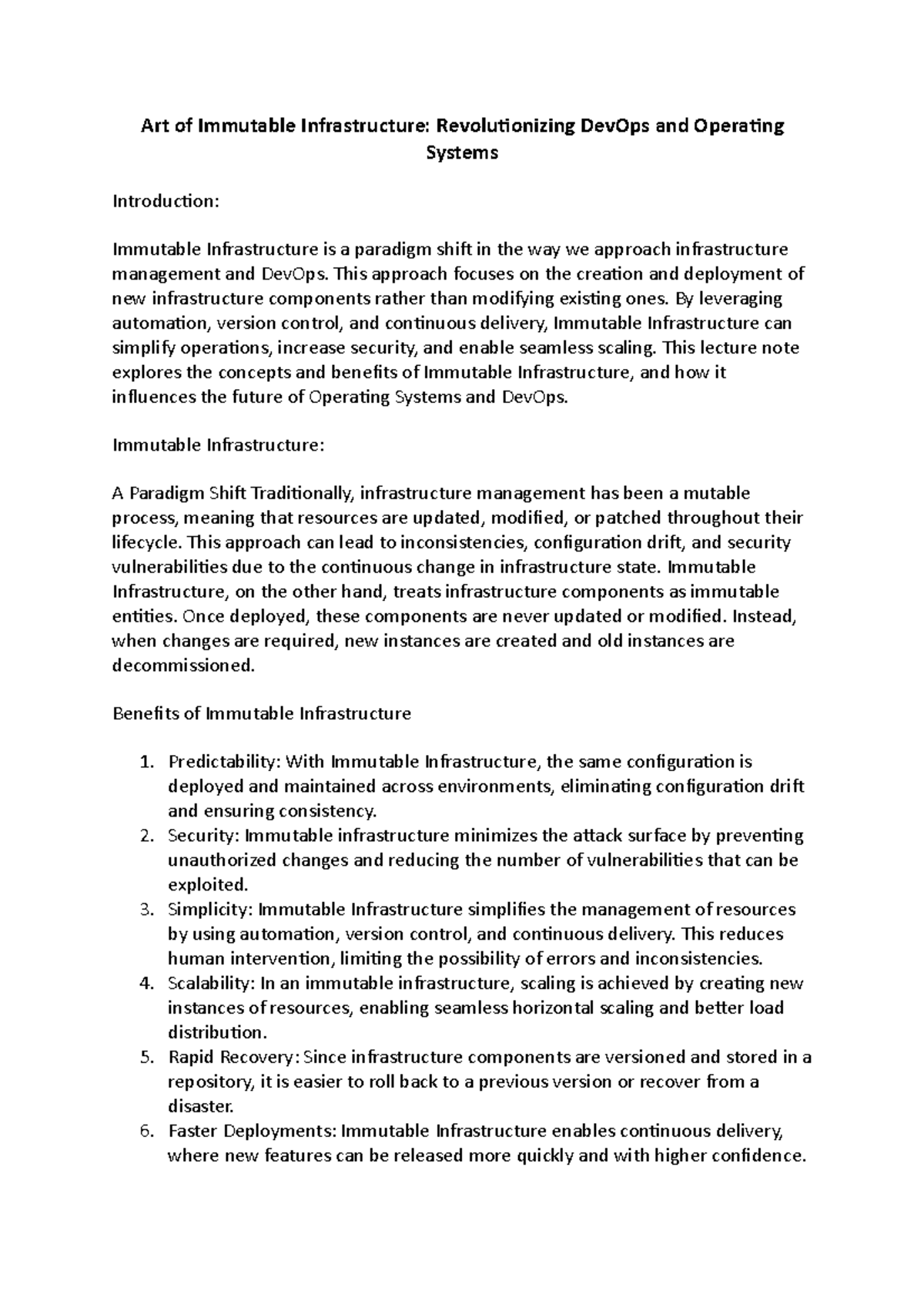 Art of Immutable Infrastructure- Revolutionizing Dev Ops and Operating ...