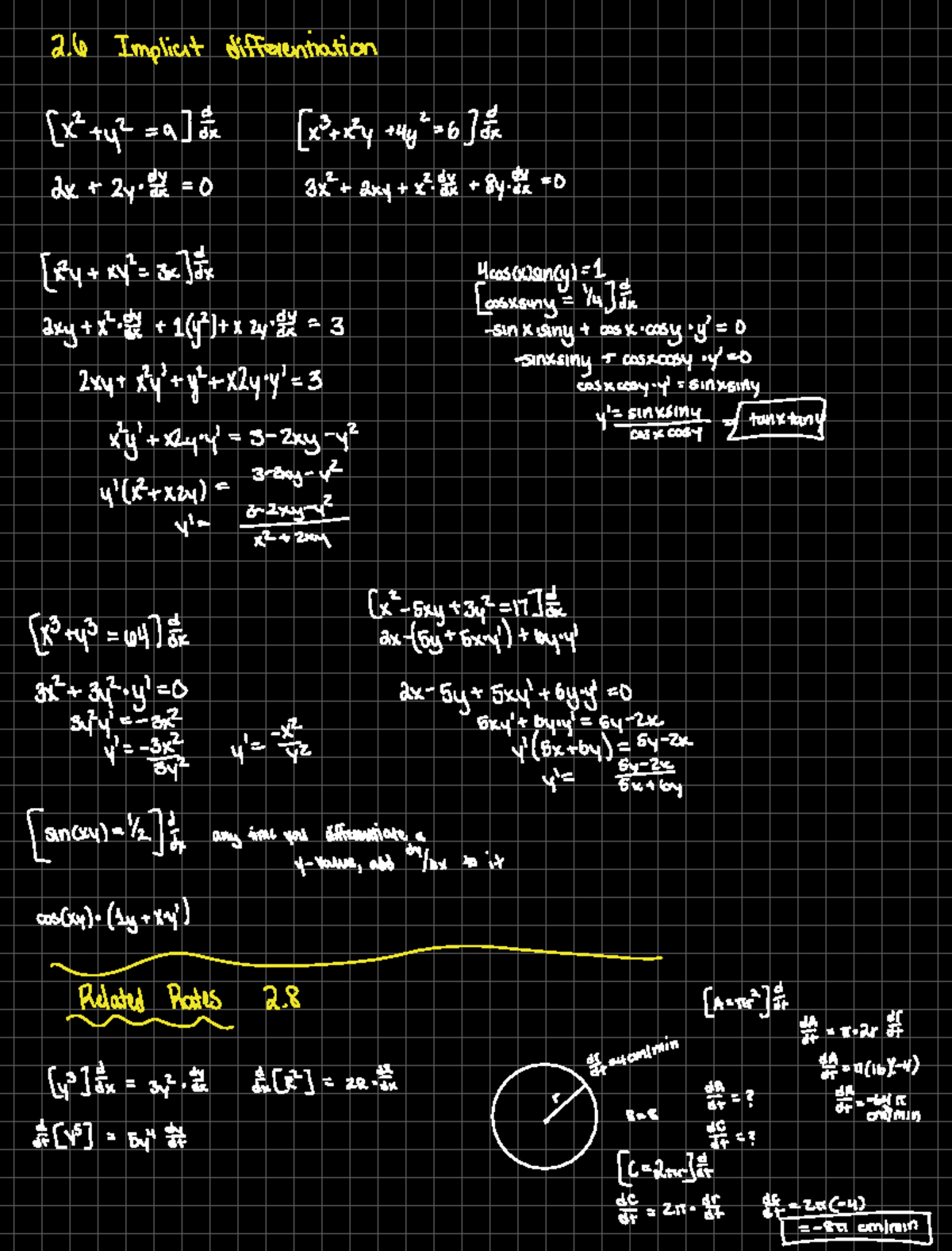 2.6, 2.8, and 3.7 Math 221 - 2 Implicit differentiation X ty a x x y ...