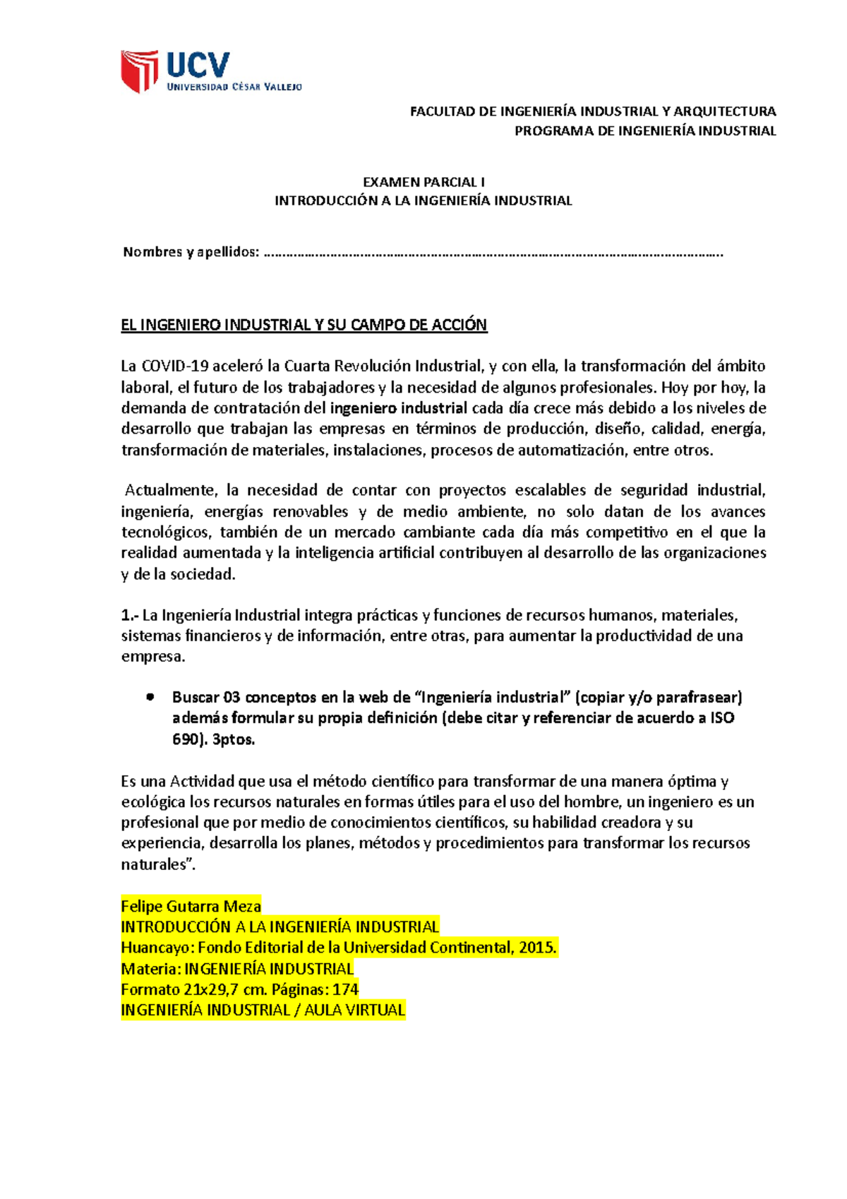 Examen Parcial Suerte Espero Les Sirva Examen Parcial De