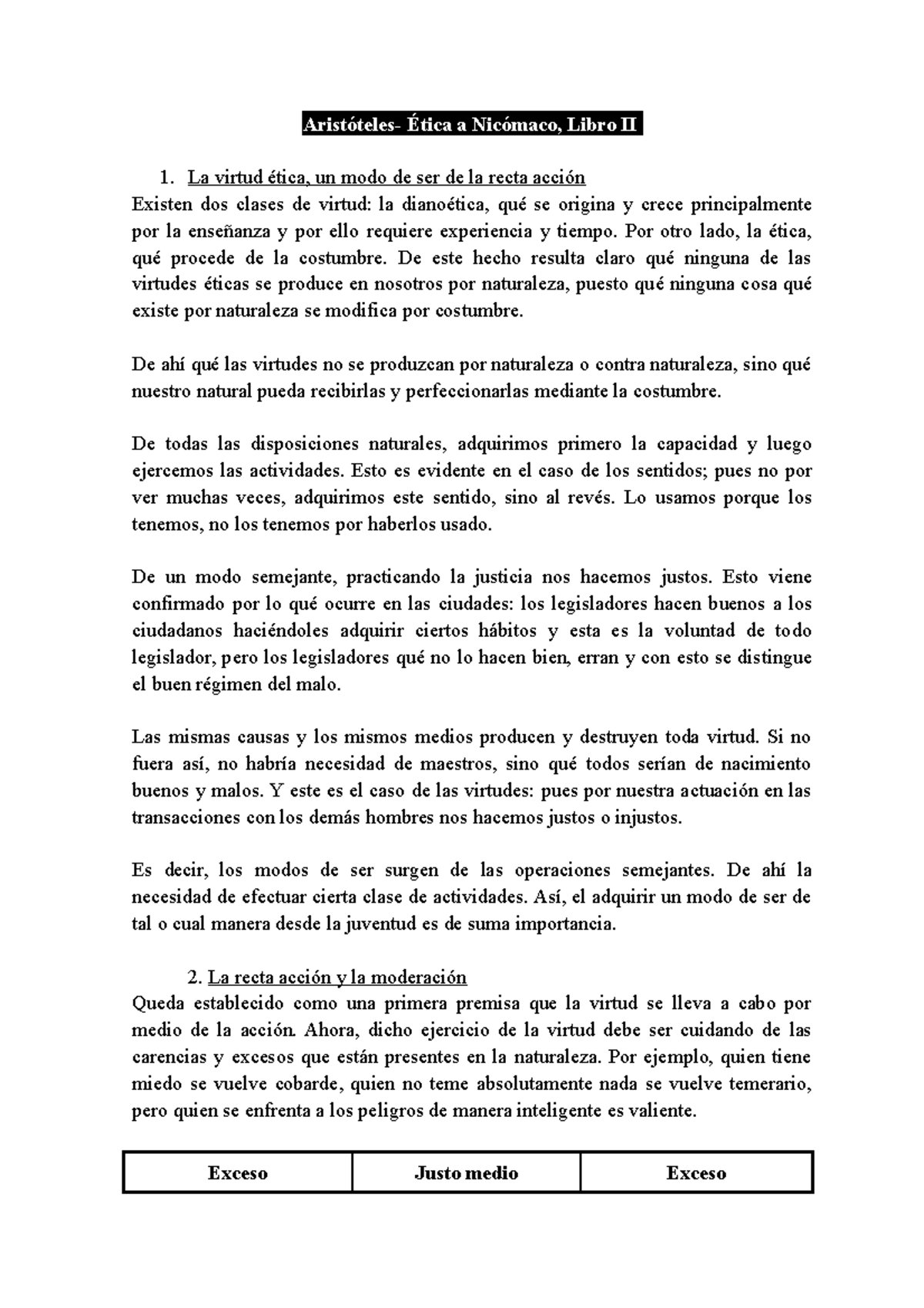 07 Aristoteles Etica A Nicomaco Libro Ii Aristoteles Etica A Nicomaco Libro Ii La Virtud Studocu