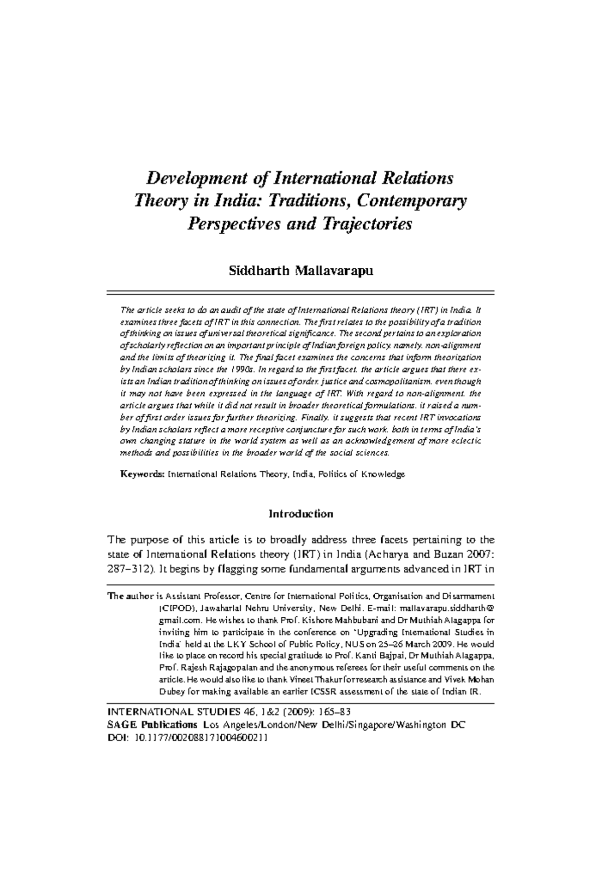 Publisher pdf fulltext development of international relations theory in ...