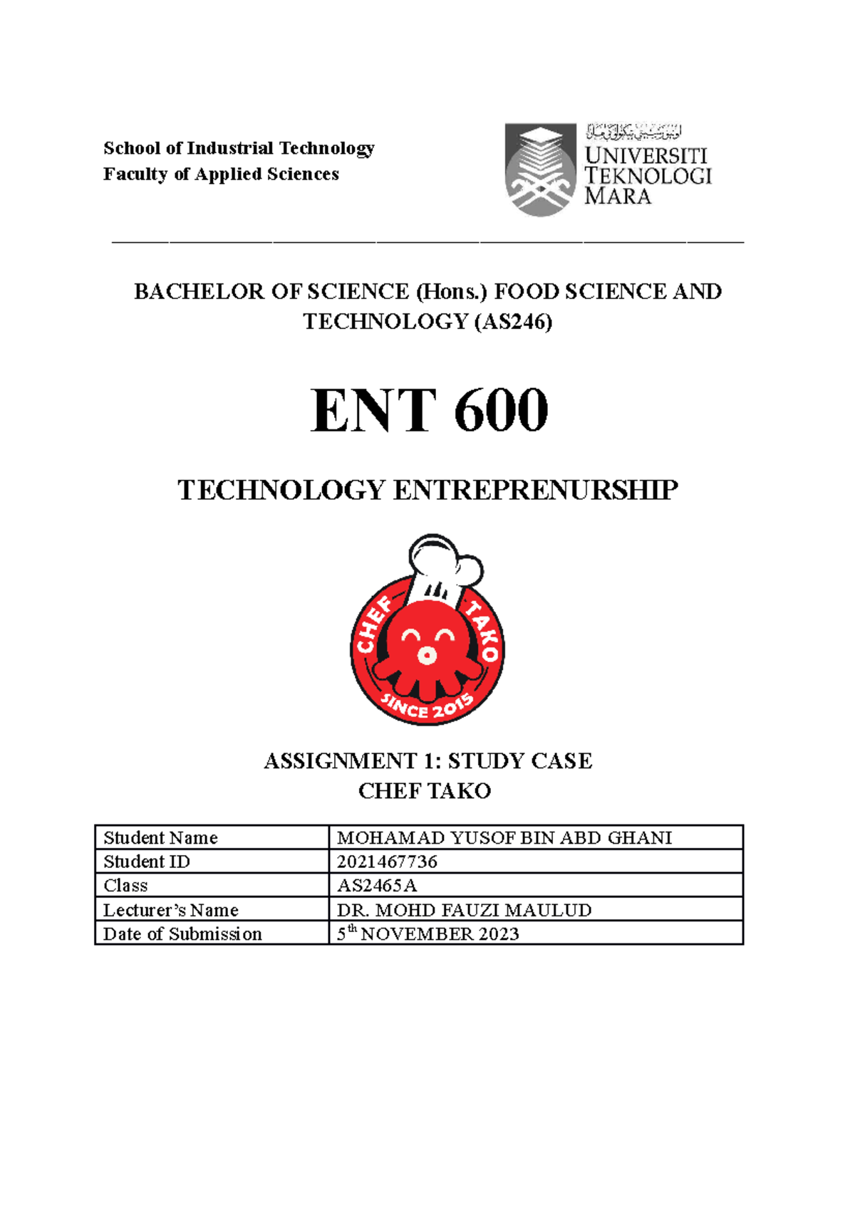 ent600 case study individual