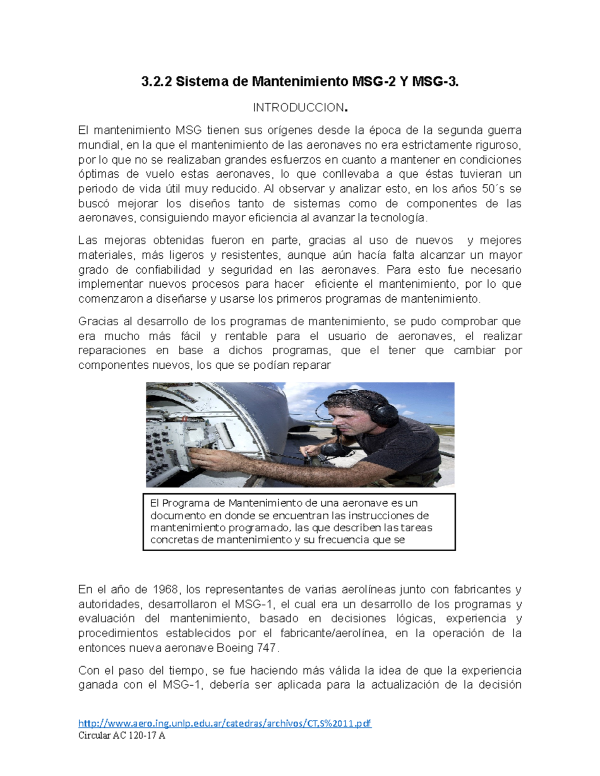 Sistema de Mantenimiento MSG - 3.2 Sistema de Mantenimiento MSG-2 Y MSG ...