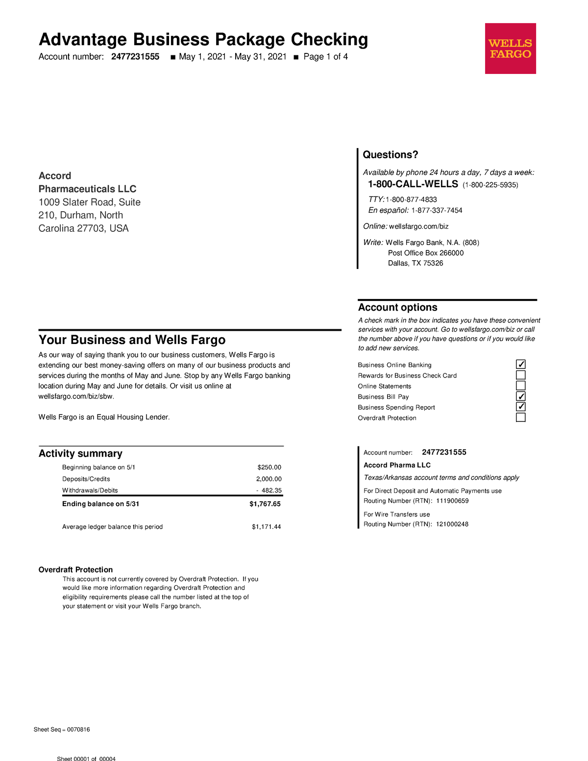 Accord Pharma Bank Statement-May-2021 - Advantage Business Package ...