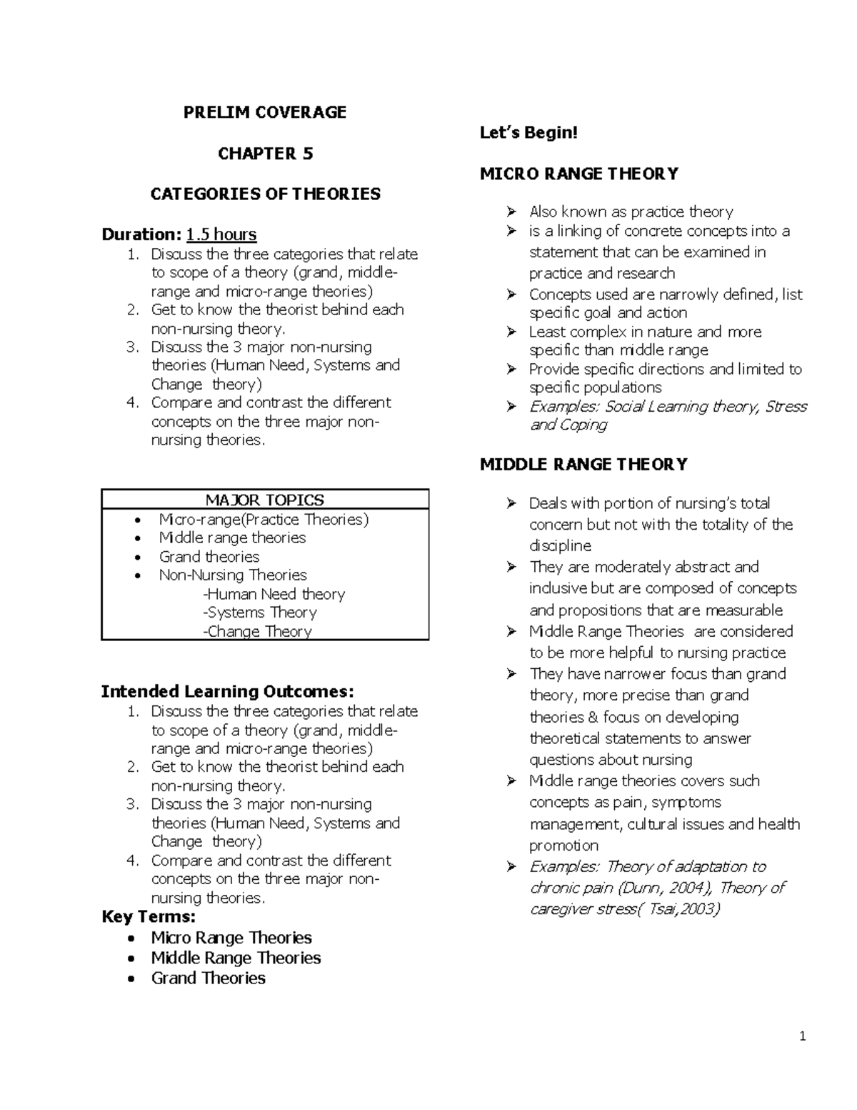 Chapter 5 - you can learn about - PRELIM COVERAGE CHAPTER 5 CATEGORIES ...