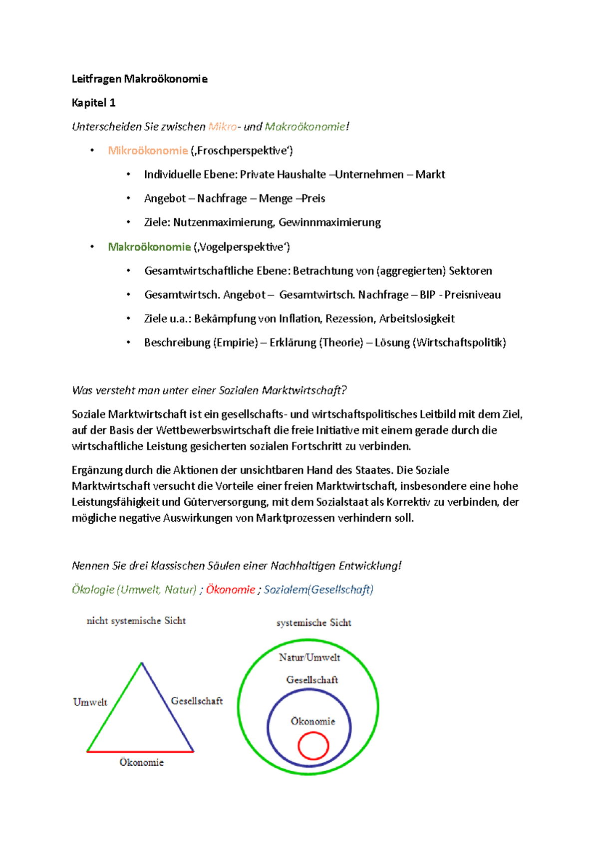 Leitfragen Makro SS2022 - Leitfragen Makroökonomie Kapitel 1 ...