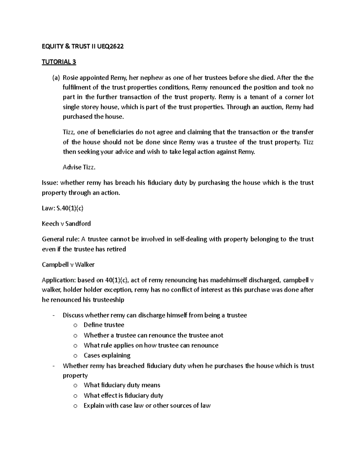 361880 Tutorial 3 Equity Amp Trust Ii Ueq Tutorial 3 A Rosie Appointed Remy Her Nephew As One Studocu