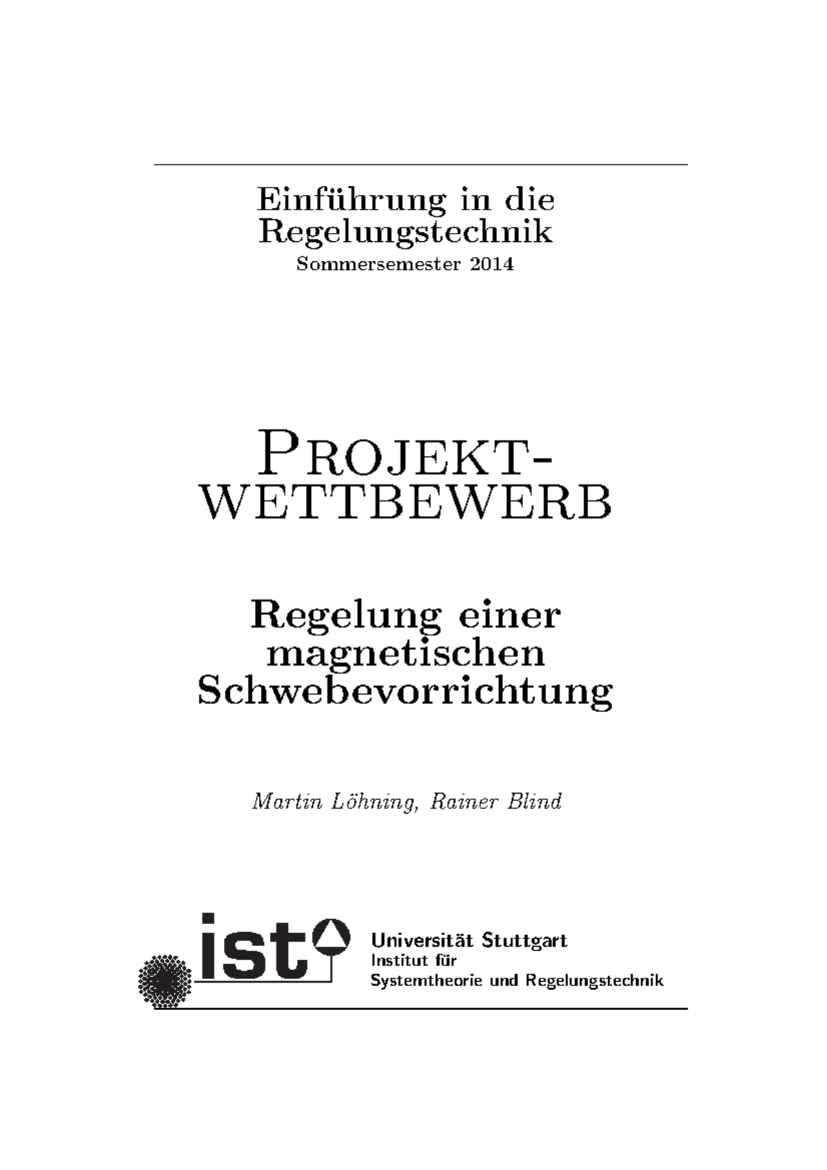 Aufgabenstellung Projektwettbewerb - Einfu ¨ Hrung In Die ...