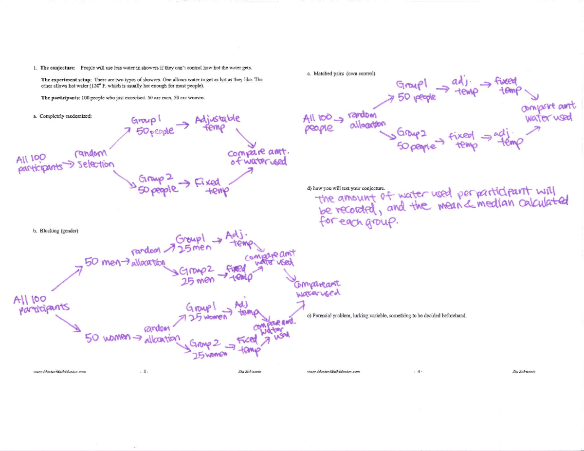 experimental design statistics problems