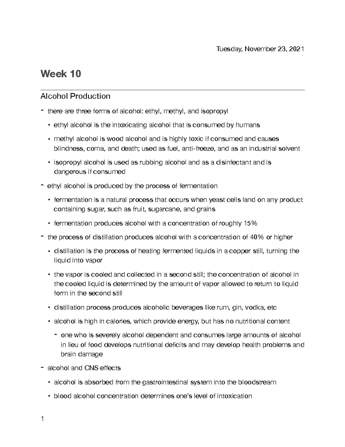 627 week 10 - Lecture notes 10 - Tuesday, November 23, 2021 Week 10 ...
