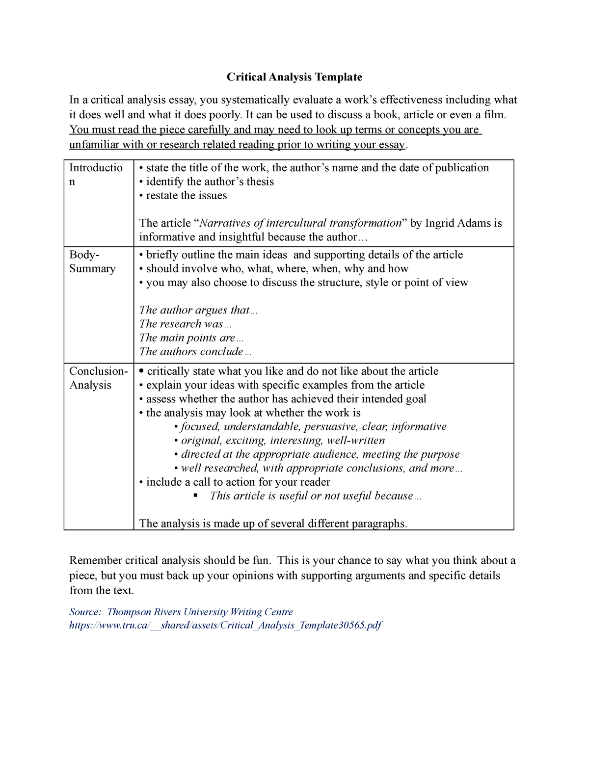 how to write an essay about a speech