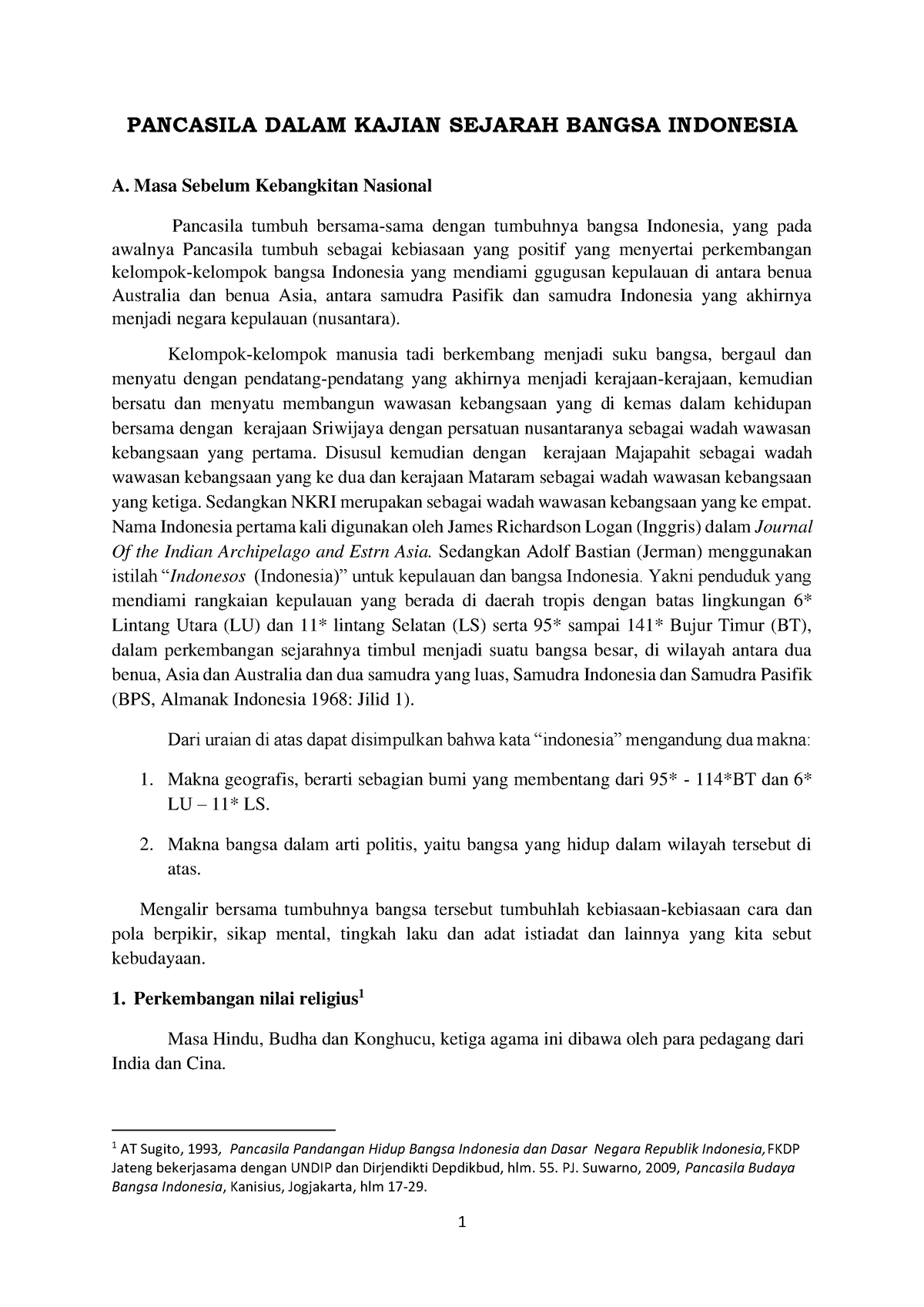 2. Pancasila Dalam Kajian Sejarah Bangsa Indonesia-1-2 - 1 PANCASILA ...