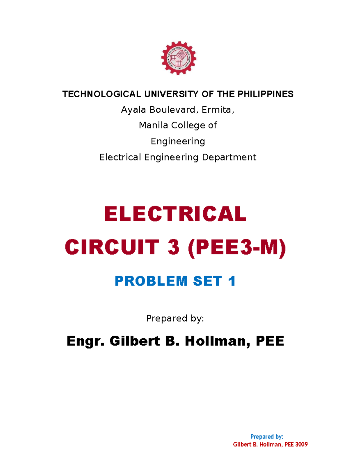 PEE17 M Problem Set 1 - turorial - Electrical Engineering ...
