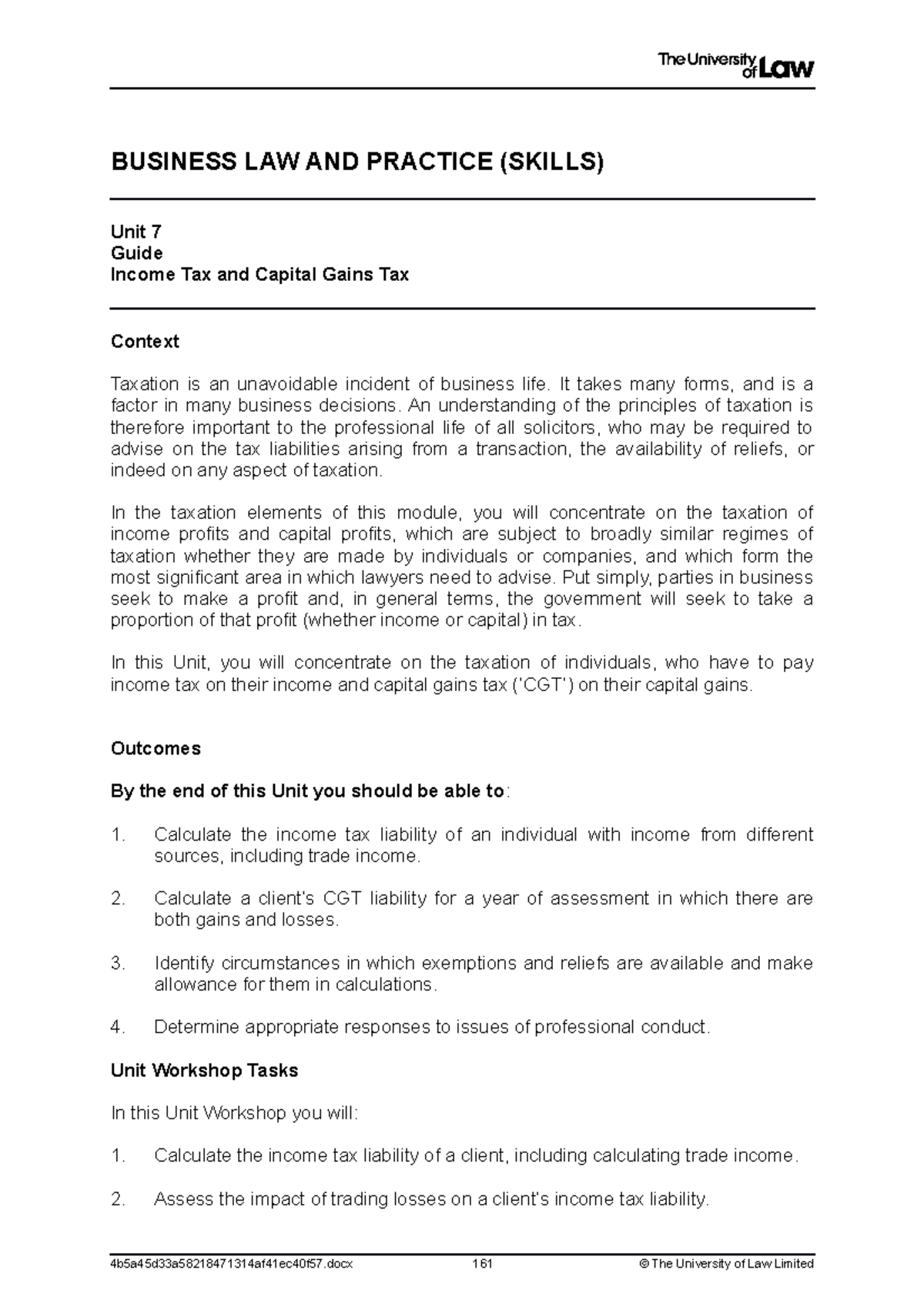 2223 blp ws07 ce01 guide - BUSINESS LAW AND PRACTICE (SKILLS) Unit 7 ...
