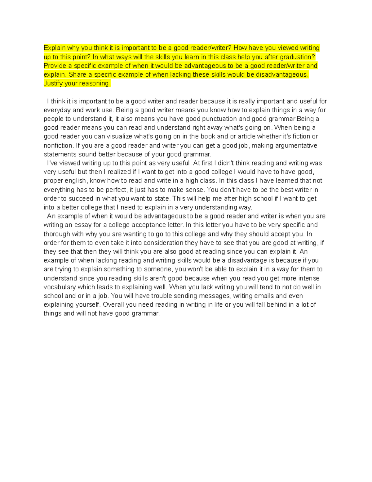 Answer the following prompt english 3 paragraphs 5 sentences each