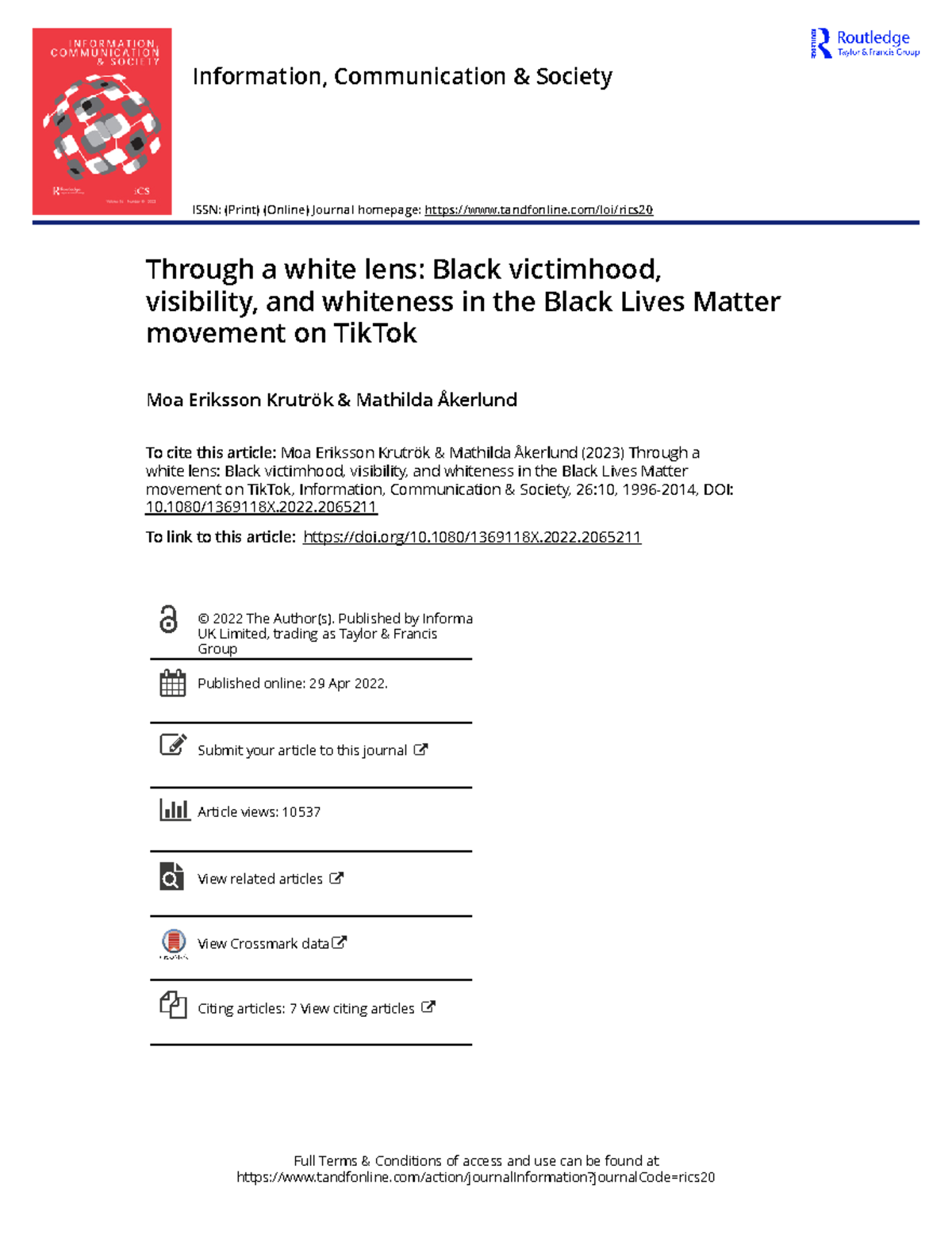 Through a white lens Black victimhood visibility and whiteness in the ...