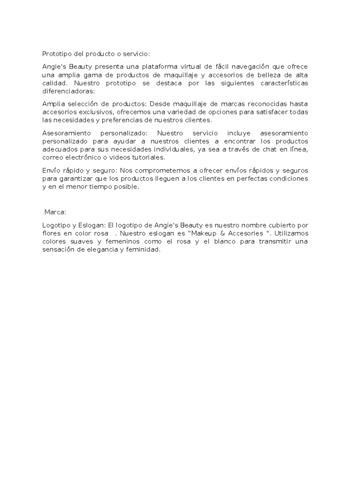 Fundamentos 2 - hyhu - Prototipo del producto o servicio: Angie's ...