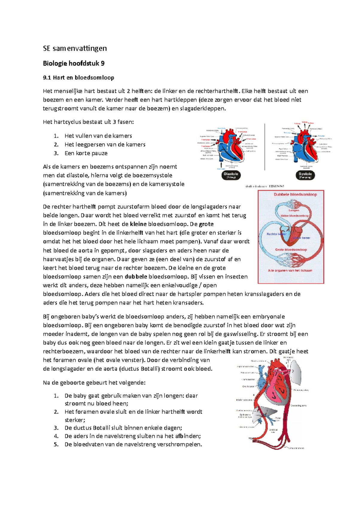 SE Samenvattingen Goed - SE Samenvattingen Biologie Hoofdstuk 9 9 Hart ...