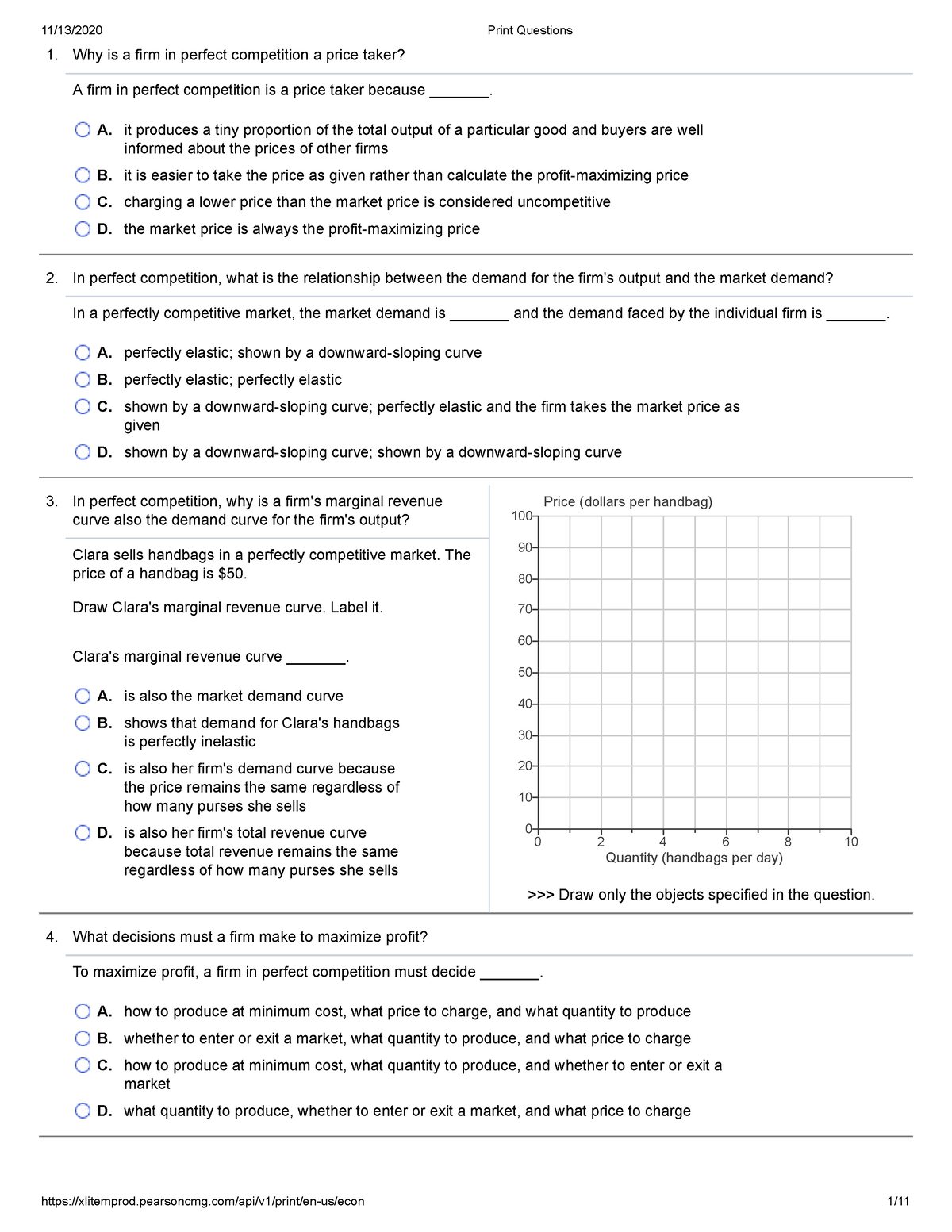 Chapter 12 Exercise Questions - 1. 2. 3. 4. Why Is A Firm In Perfect ...