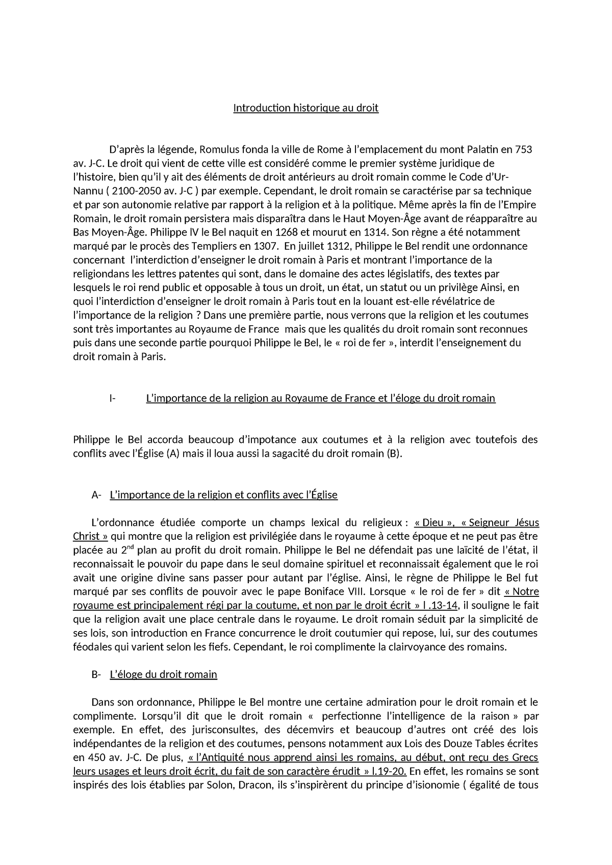 Intro Historique Au Droit - Introduction Historique Au Droit D’après La ...