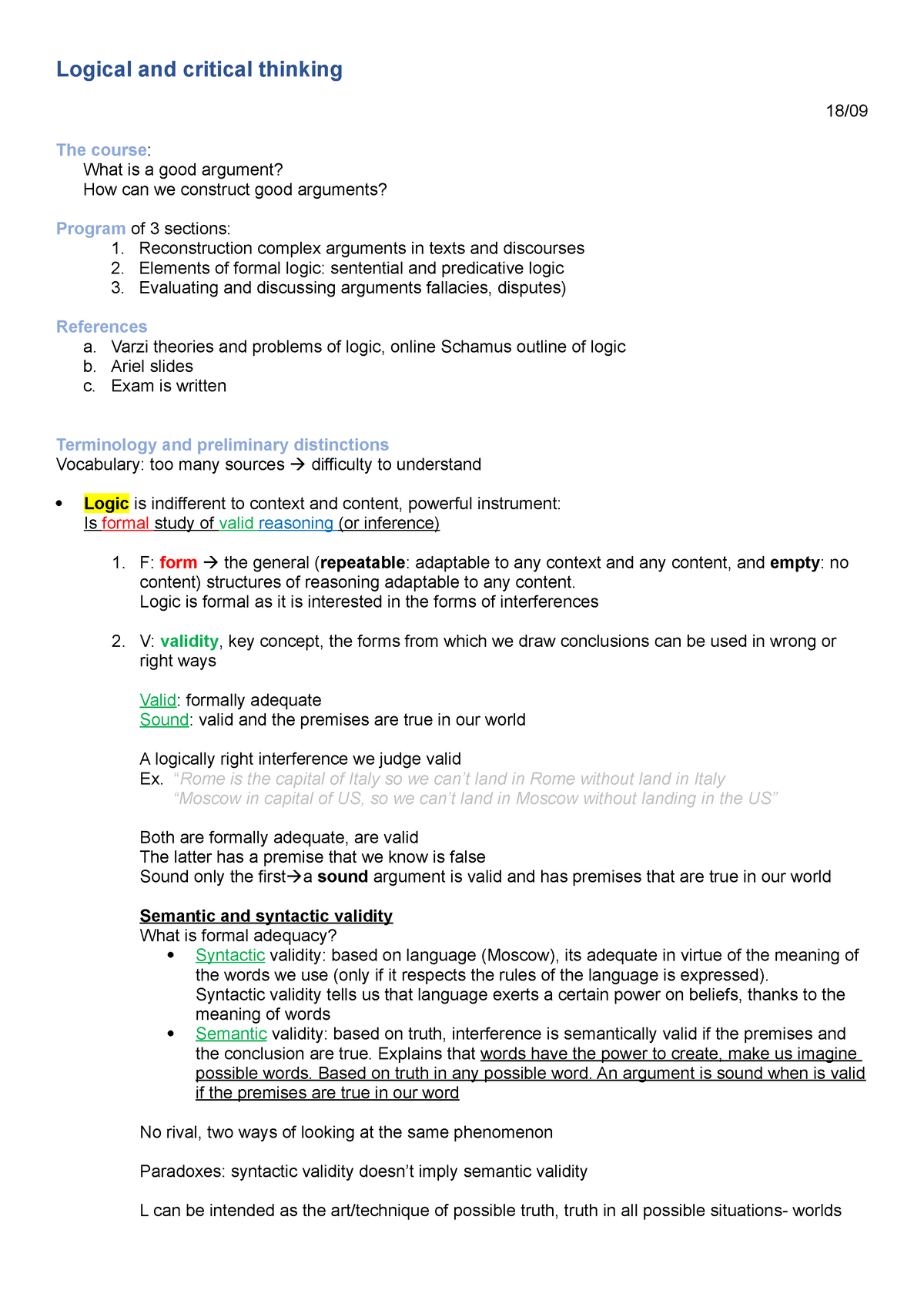 Logical And Critical Thinking - Logical And Critical Thinking 18/ The ...