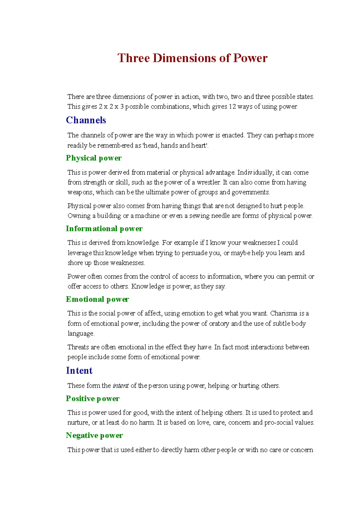 Three Dimensions Of Power Three Dimensions Of Power Studocu