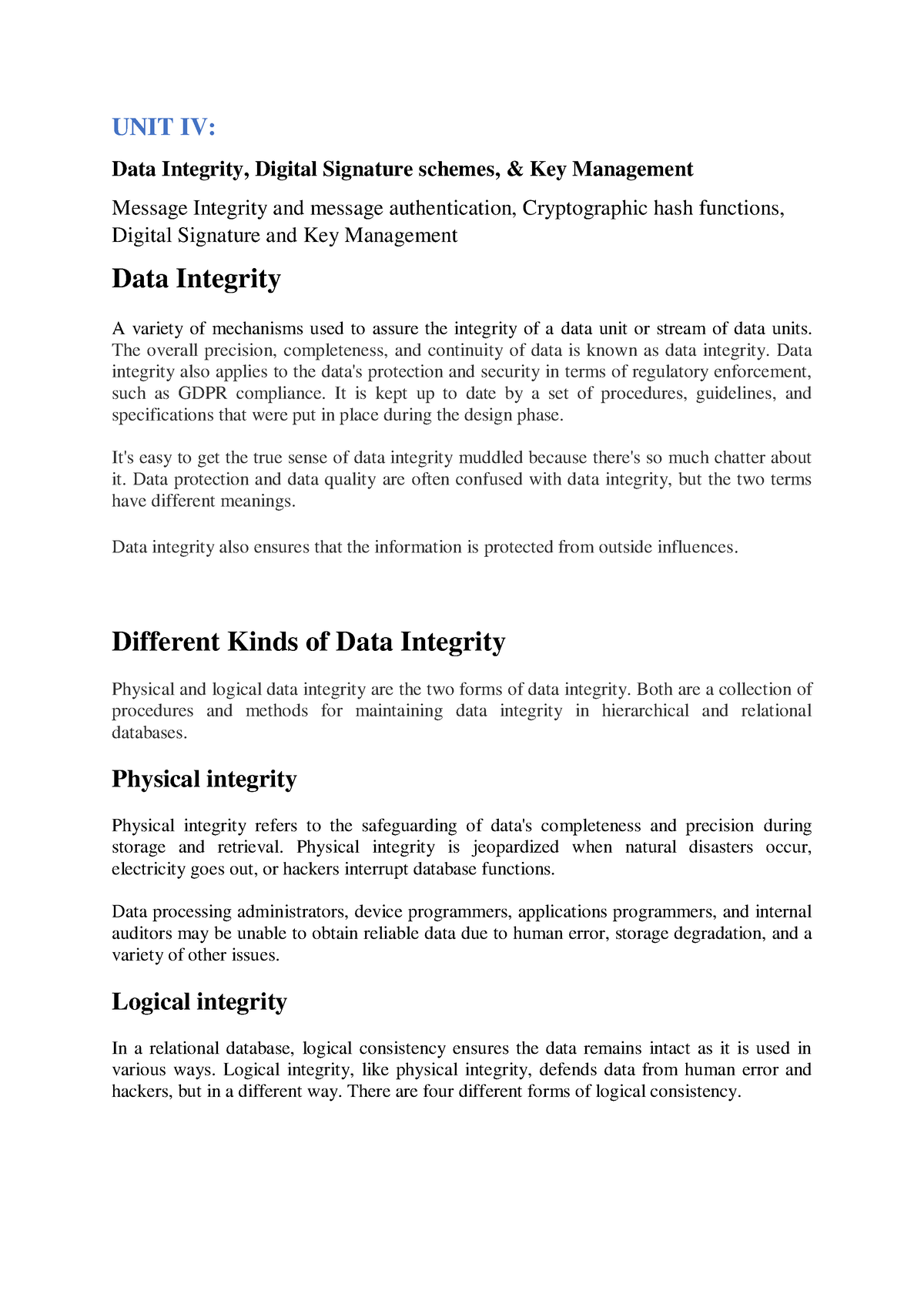 Cns Unit4 Cryptography And Network Security Material Unit 4 Unit Iv