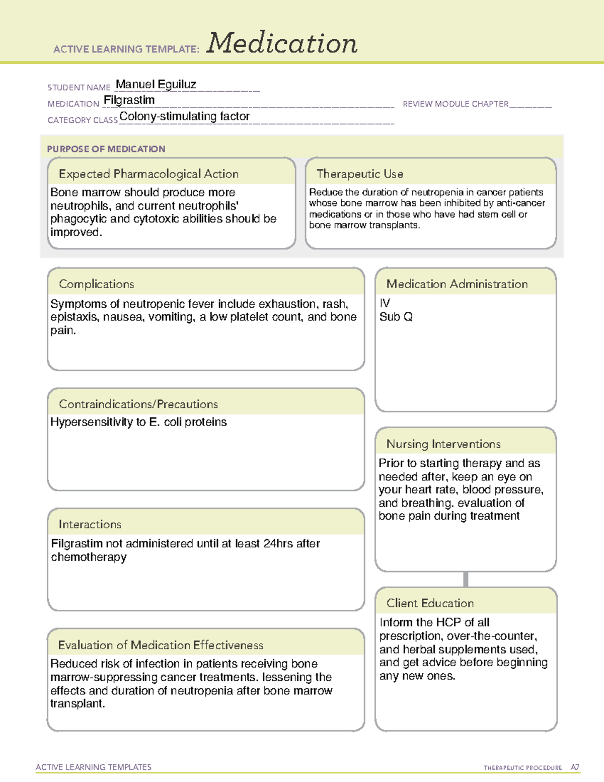 Active-learning-template-medication week 7 olga 2 - ACTIVE LEARNING ...