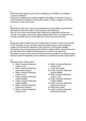 Week 11 tutorial work - Notes - Chapter 14 Week 11 Discussion Questions ...