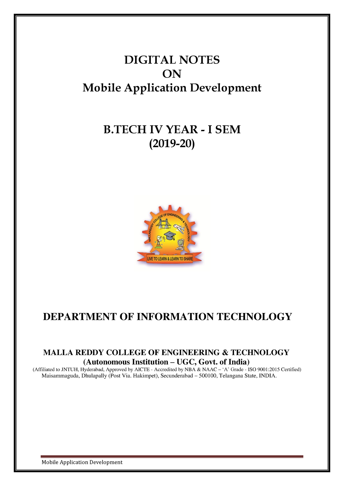 Mobile Application Development - Mobile Application Development DIGITAL ...