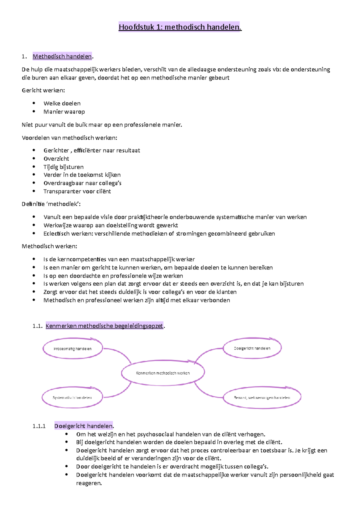 Basis Hulpverlening - Hoofdstuk 1: Methodisch Handelen. Methodisch ...