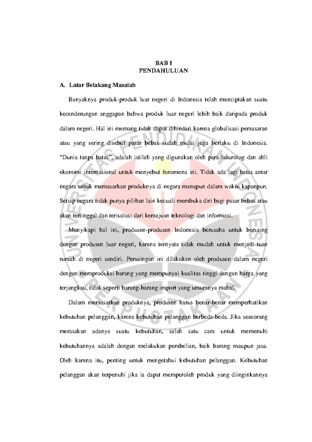 contoh pendahuluan essay bi