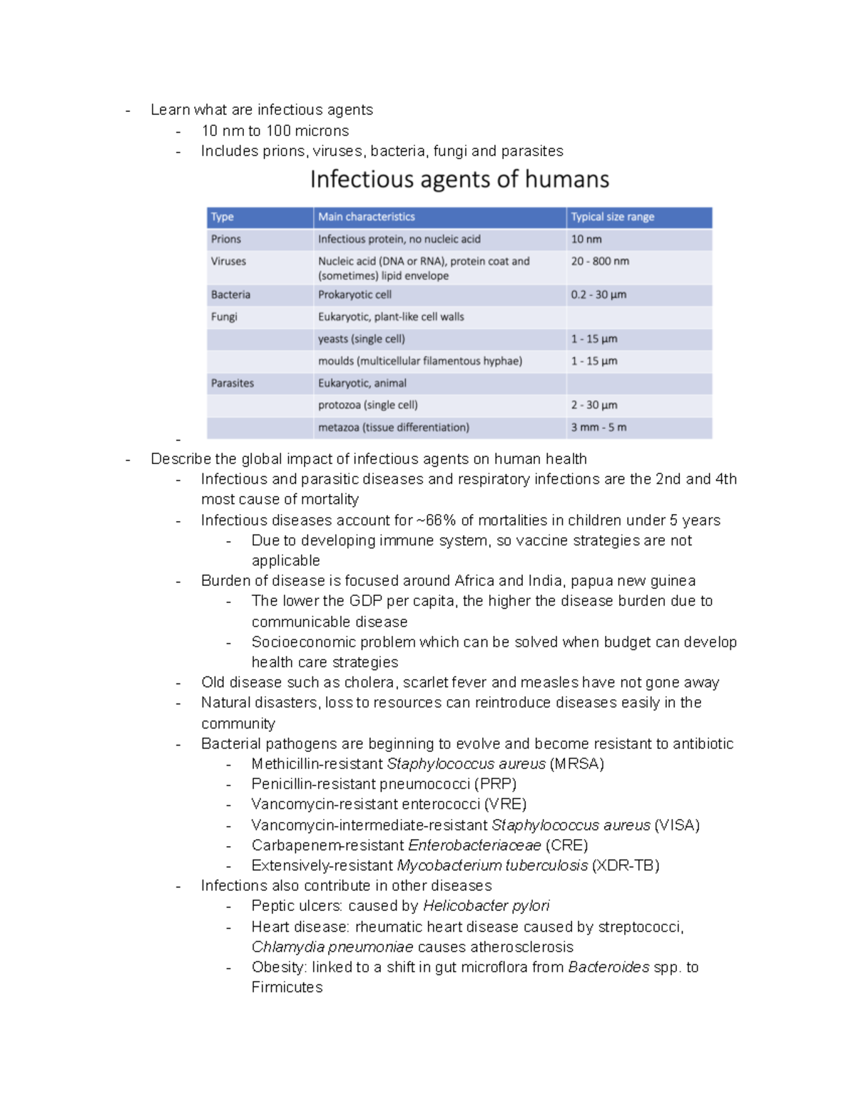 Topic 4 lecture notes - Learn what are infectious agents 10 nm to 100 ...