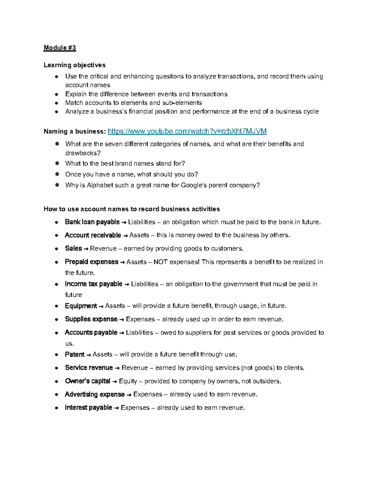 Module 3 - Module # Learning objectives Use the critical and enhancing ...