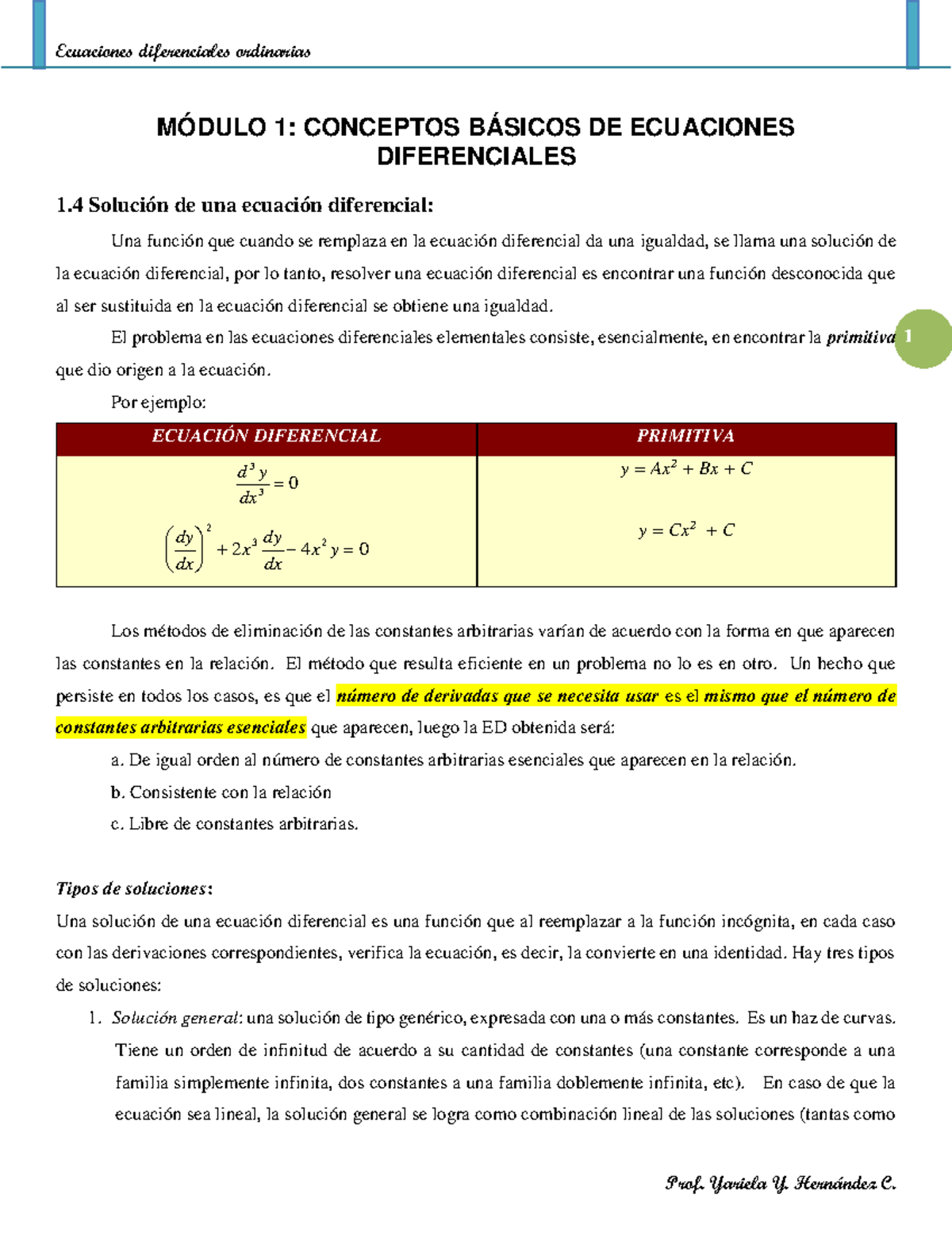 MOD 1- Introd III Parte - Ecuaciones Diferenciales Ordinarias Prof ...