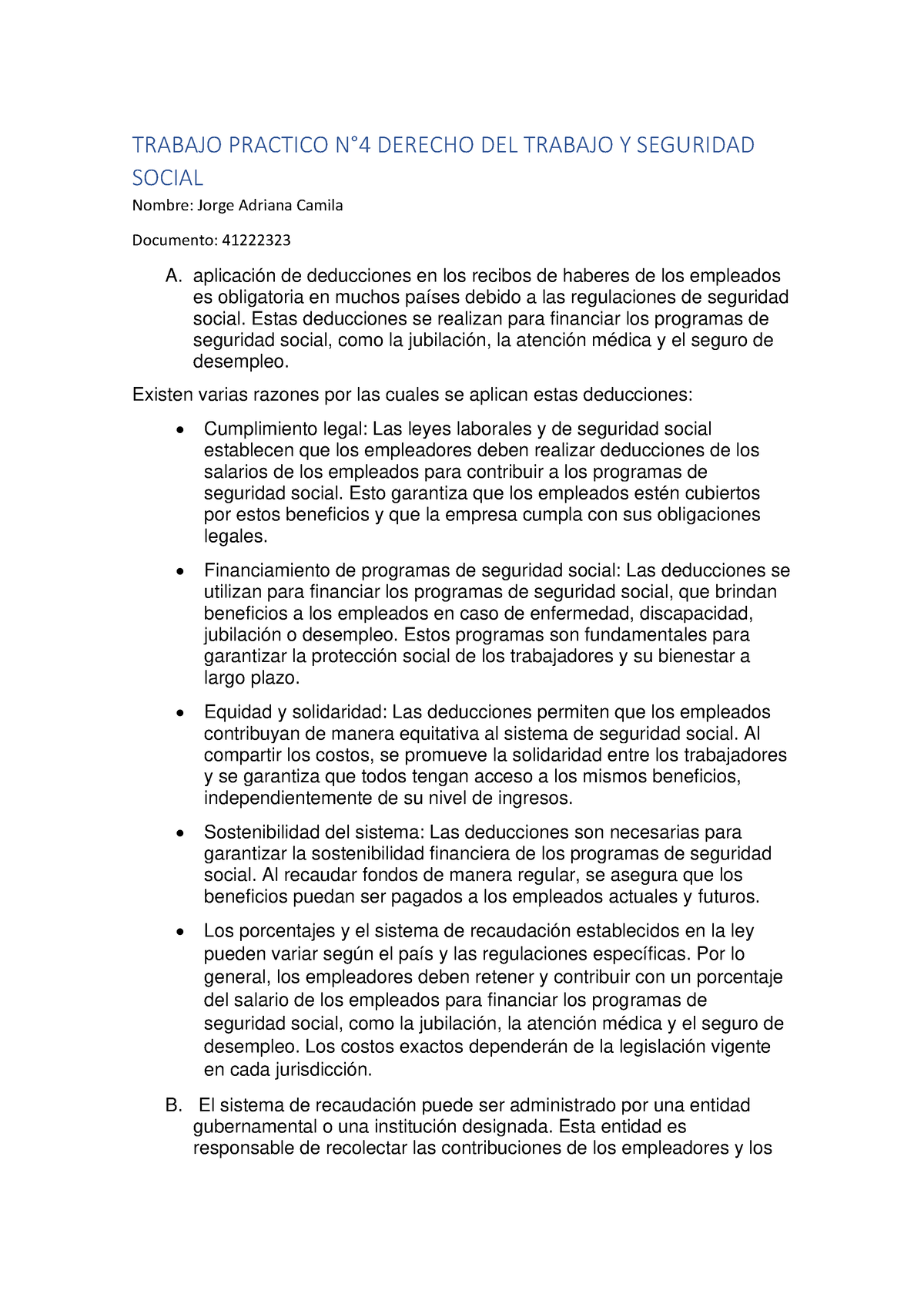 TP 4 D.T - Trabajo Practico De Derecho Del Trabajo Y De La Seguridad ...